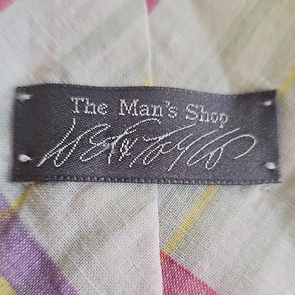 VTG Cotton Madras Plaid Tie Lord & Taylor Label 3.25" x 56" Multicolor Woven - Picture 2 of 7